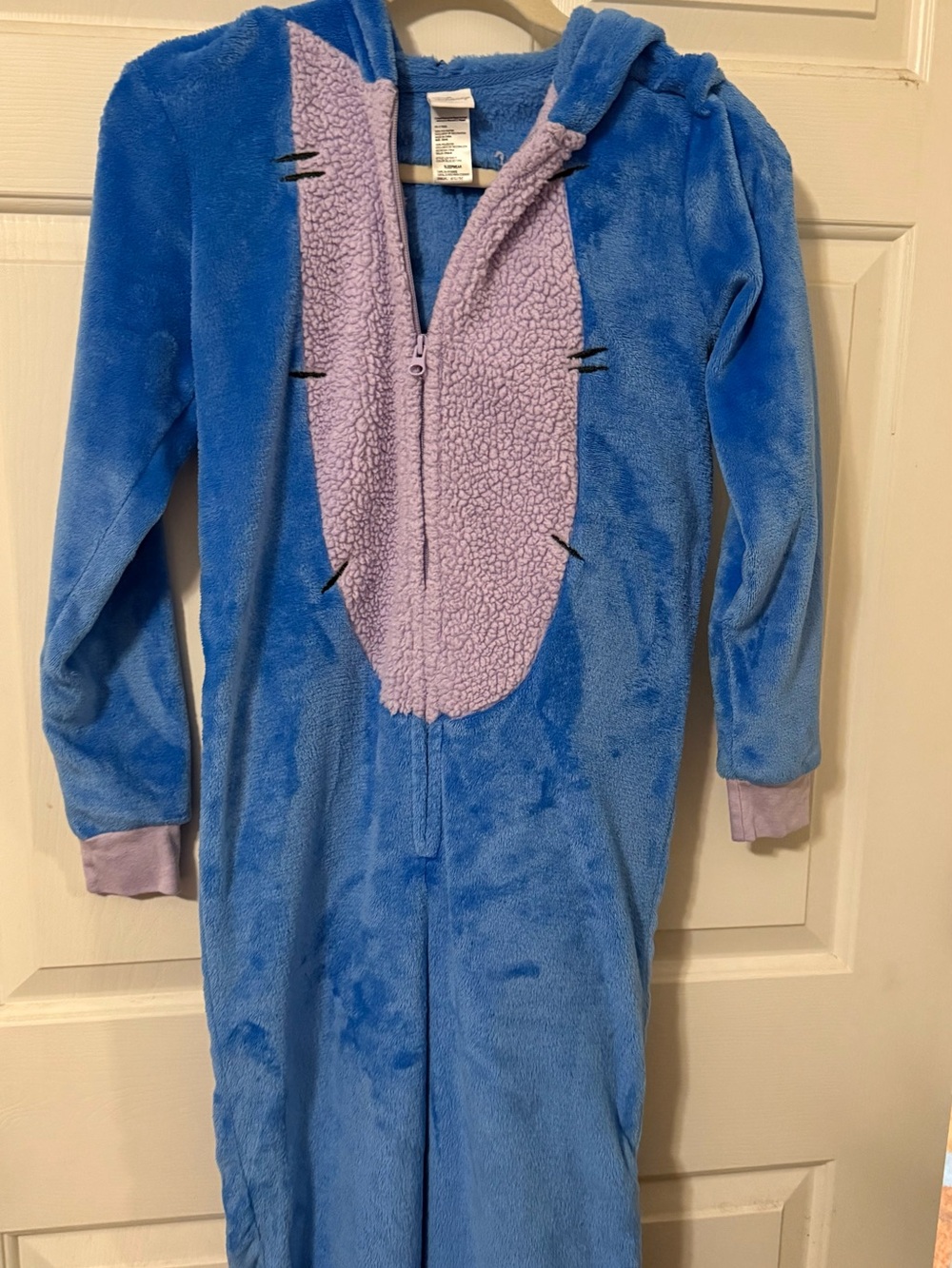 Disney Eeorye Blue & Lavender Hooded Fleece Onesie size small